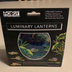 Modgy Luminary Lanterns - Water Lilies Design NWOT
